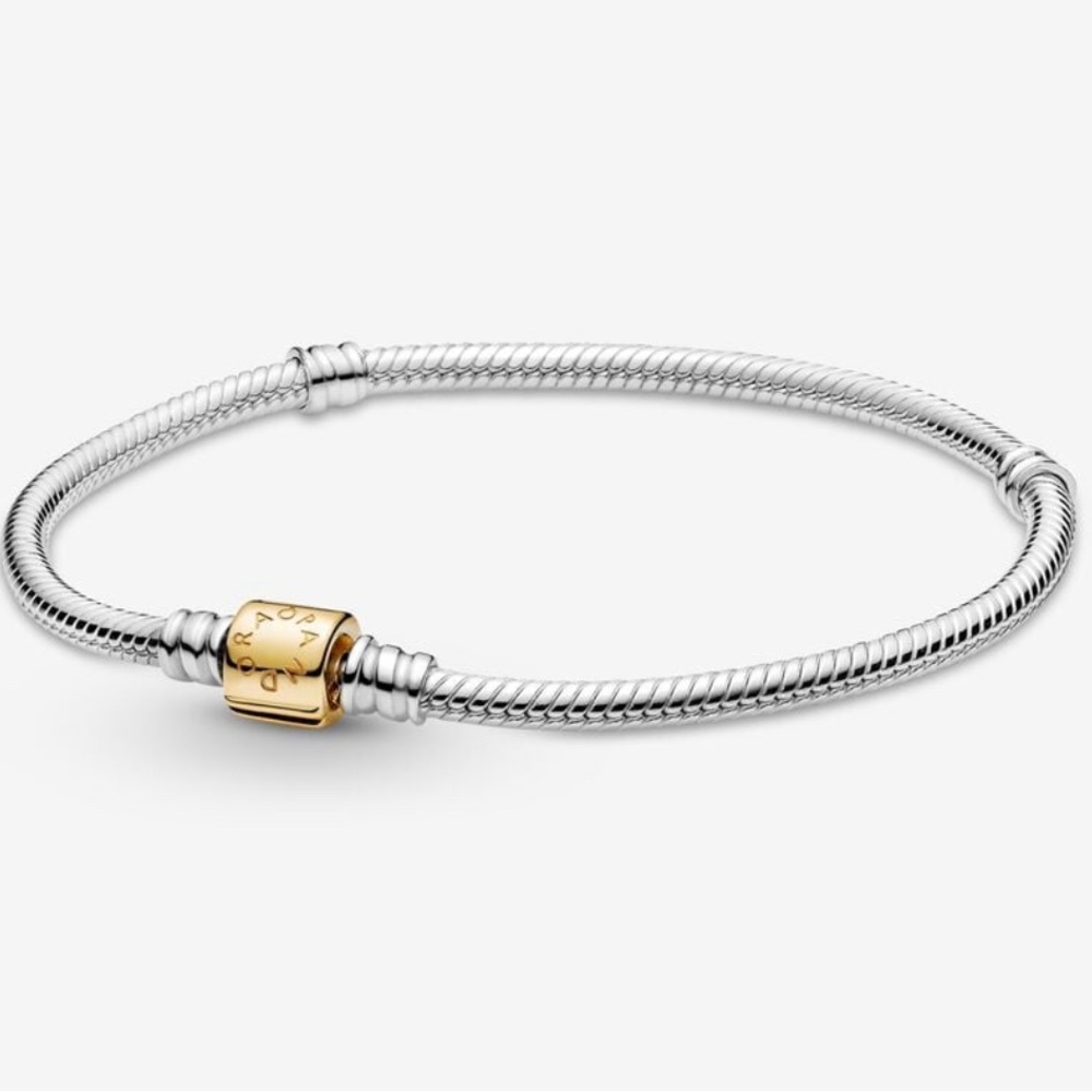 Two-toned Pandora charm bracelet.